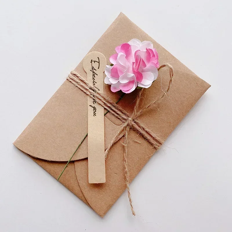5pcs Mini Flower Envelopes with Paper Card Vintage Envelopes DIY Kawaii Christmas Party Postcards Invitation Cards Cover: Navy Blue