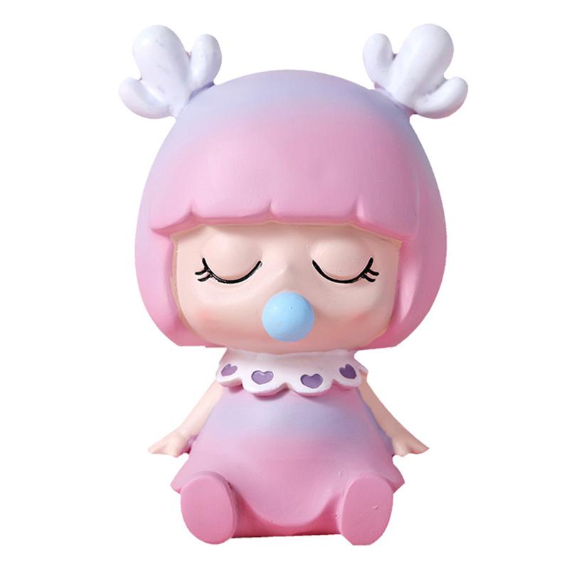 1 Pc Pink Elf Piggy Bank Lovely Sprite Savng Box Householde Adornment: Default Title