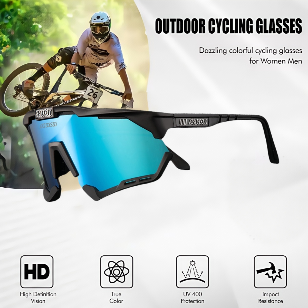 Scicon polariserade/fotokromatiska cykelglasögon  uv400 landsväg mtb cykelglasögon män kvinnor utomhussporter cykelsolglasögon