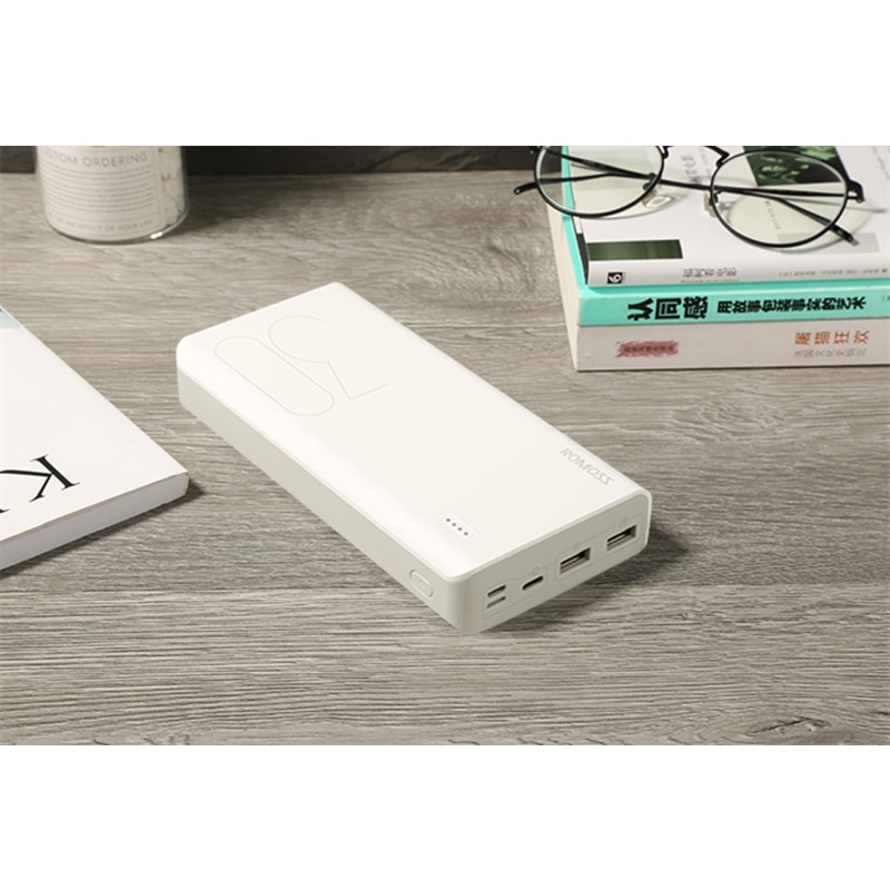 ROMOSS Sense8 Power Bank 30000mAh External Battery Backup Power Support Lightning Type-c Input 2 USB Output for Android iPhone