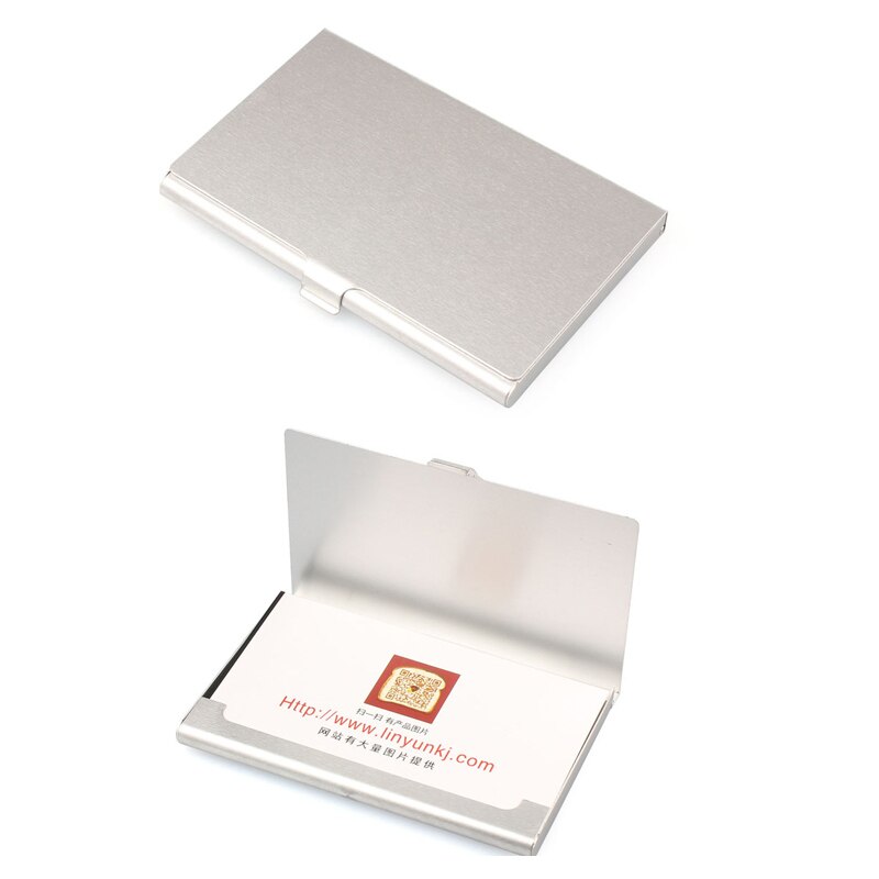 Bag Metal Women Men Business Card Holder Aluminum Holder Metal Box Men Credit Business Card case Wallet: Sliver