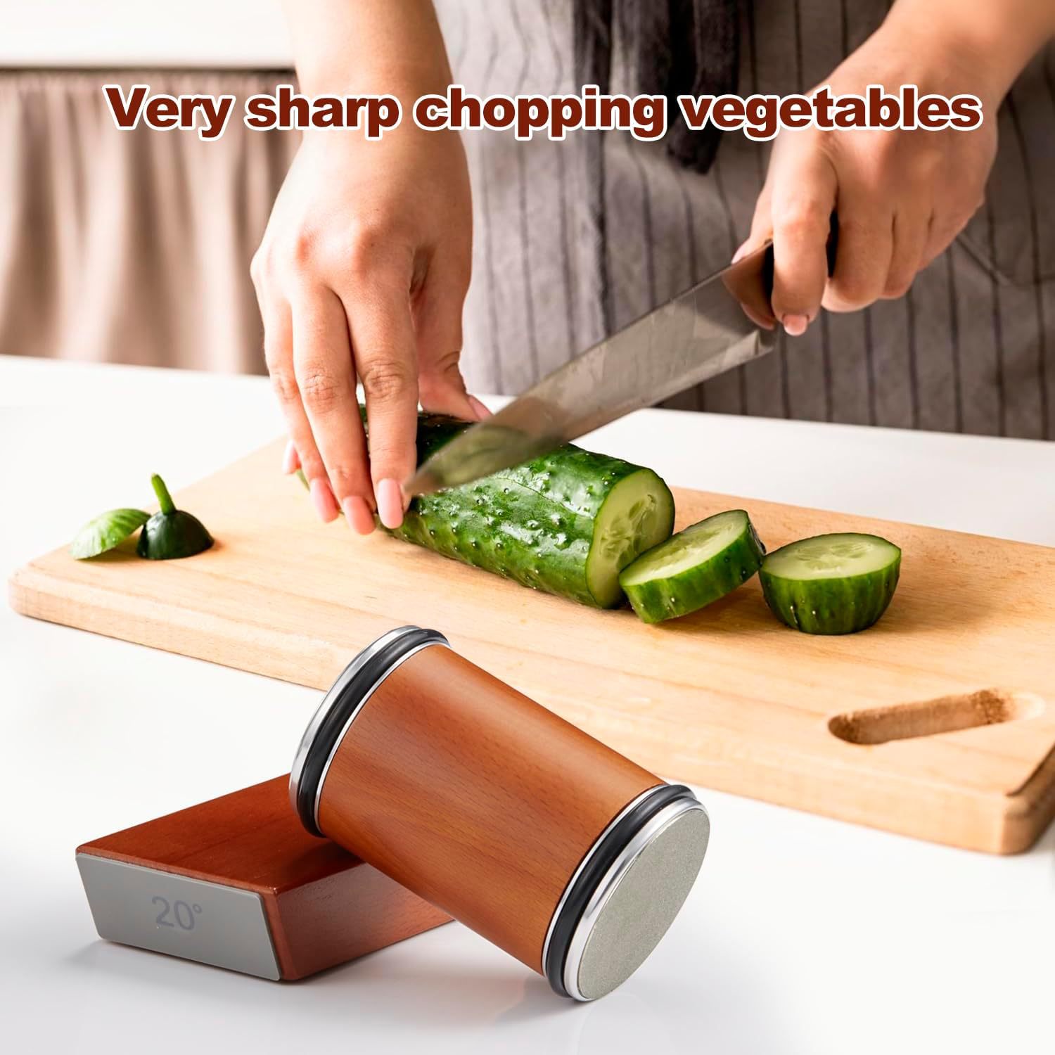 Professionele rollende messenslijperset met magnetische houder 15/20 ° Hoek industriële diamantsteen voor keukenchef stalen mes