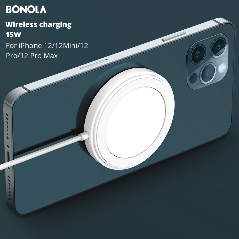 Bonola Draadloze Oplader 15W Magnetische Array Snelle Opladen Ondersteuning Type C Pd Opladen Functie Voor IPhone12/12Mini/12 Pro/12Pro Ma