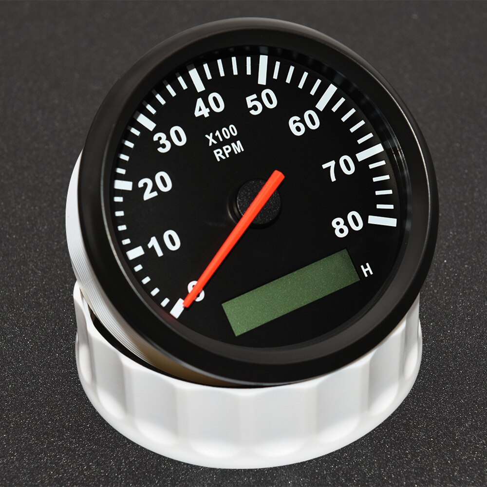 8000 rpm Drehzahlmesser Stiefel Auto Marine Tacho Meter mit LCD Betriebsstundenzähler Auto-Tachometer mit verrotten hintergrundbeleuchtung 12V Stiefel zubehör Marine
