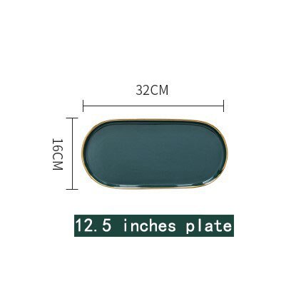 Luksus keramik køkkengrej skål tallerken middagssæt smaragdgrøn phnom penh suppeskål vestlig tallerken sæt runde ovale plader: 12.5 tommer plade