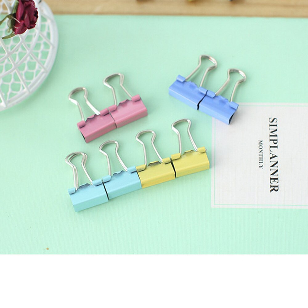 Clips de Metal coloridos para encuadernación, suministros de papelería de oficina, , , , 15mm, 60 unids/lote