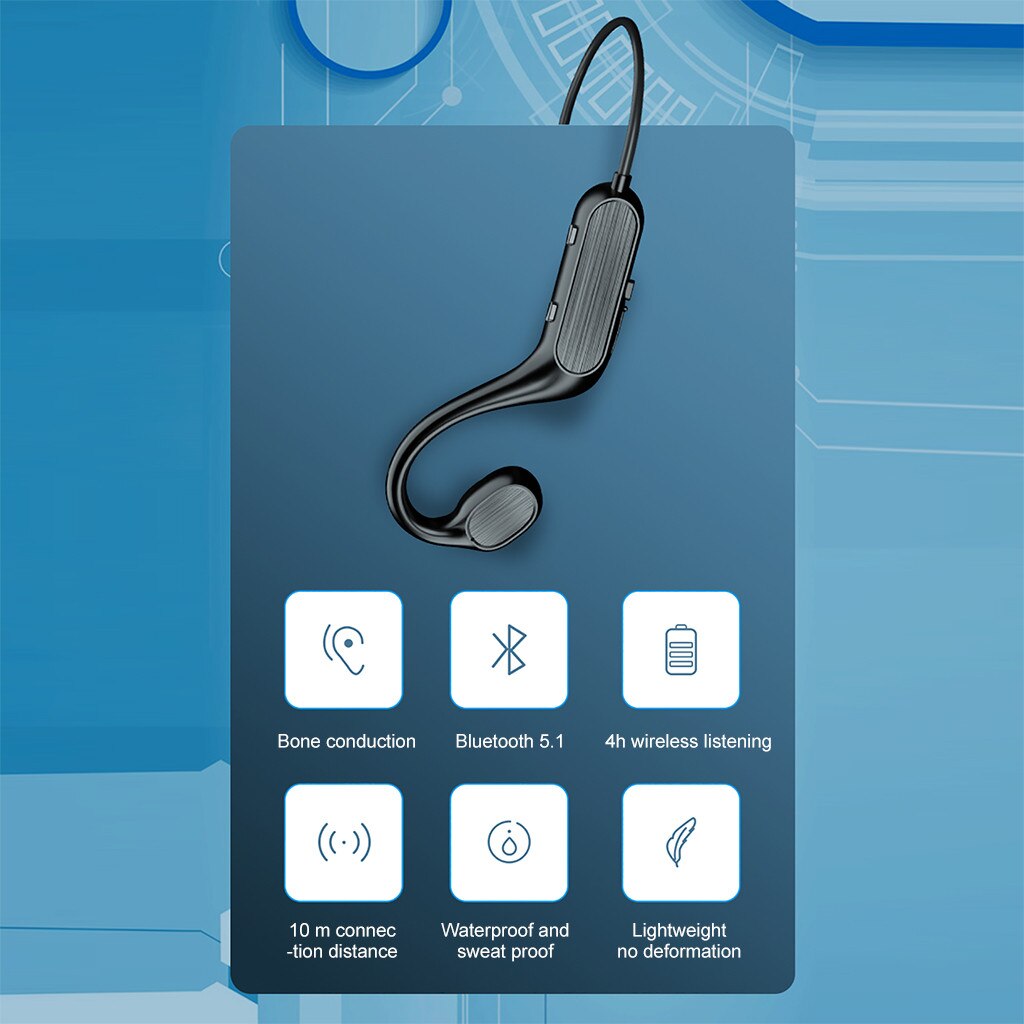 Open-ear Bone-conduction Wireless Headphone Bluetooth Headset Stereo Earphone Comfortable Wearing Experience Наушники