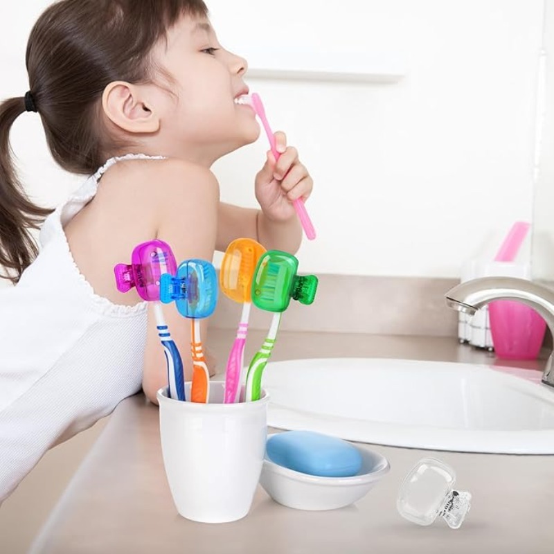 10/4/2 Uds. Fundas para cabezales de cepillo de dientes de viaje, tapa protectora para cepillo de dientes, funda protectora portátil con Clip de plástico para el hogar