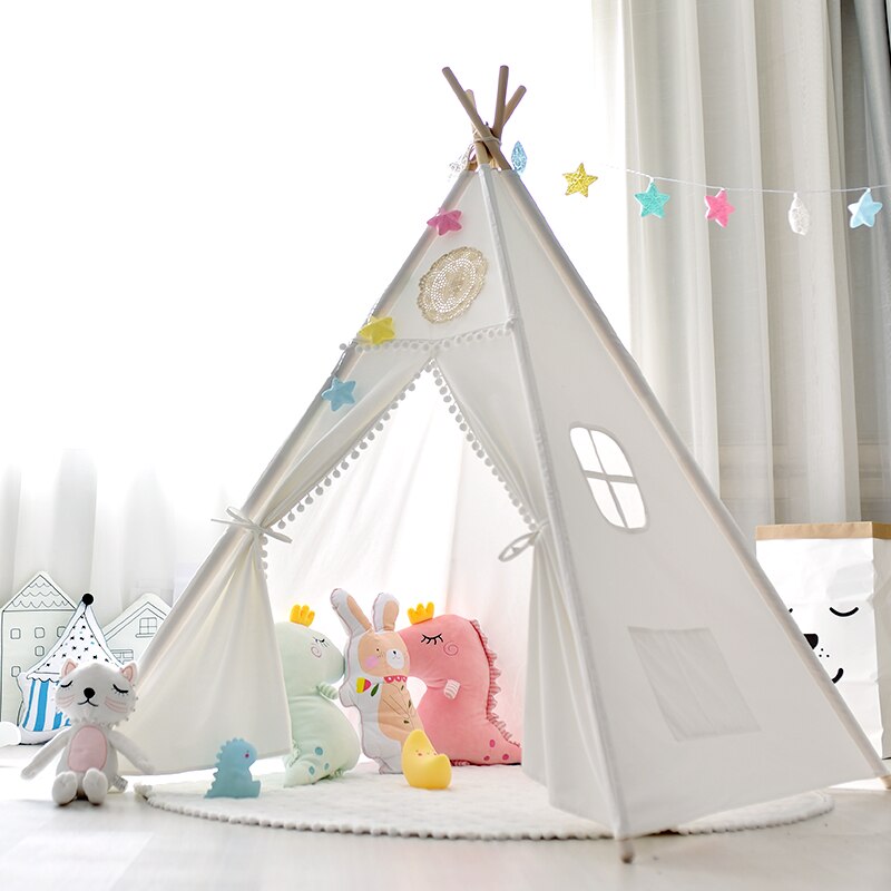 Canvas Teepee Play Tent Kids Indian Wigwam Playhouse Tipi Tee Pee Tent