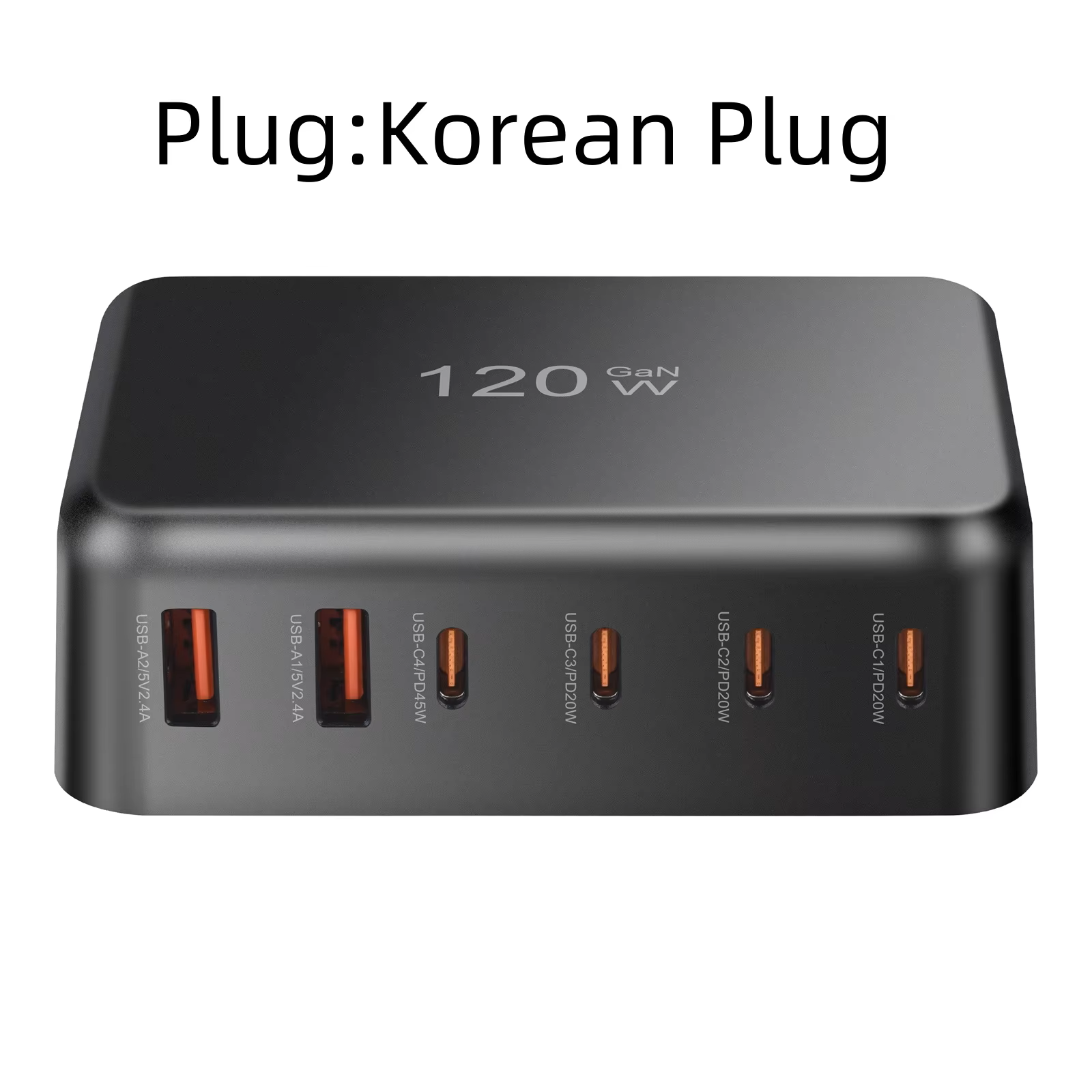 120w gan mobil ladestation 6- porte usb c vægoplader til strømadapter 45w/20w egnet til opladning af mobiltelefoner: Kr