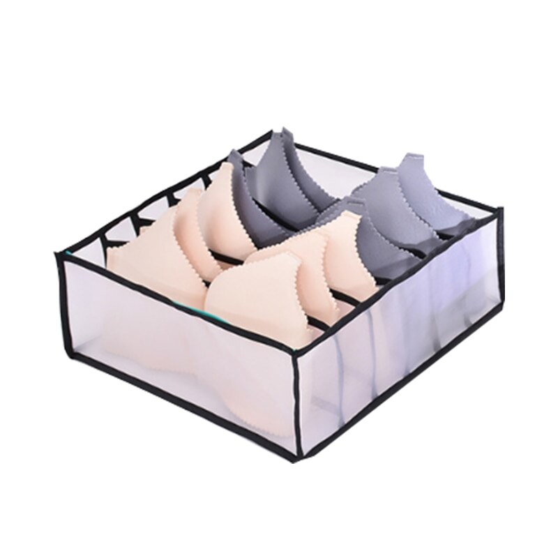 Underwear Bra Socks Panty Storage Boxes Cabinet Organizers Wardrobe Closet Home Organization Drawer Divider Dormitory Save Space: black--6 grid
