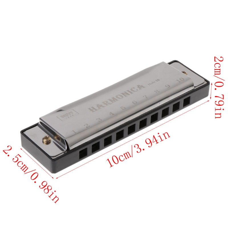 Ootdty 10 Gaten Sleutel Van C Blues Harmonica Muziekinstrument Educatief Speelgoed Met Case
