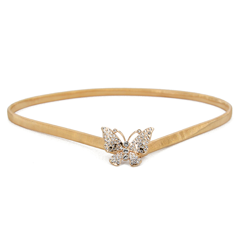 Cinturones elásticos de lujo para mujer, cinturón de cintura para mujeres y niñas, cinturón elástico con forma de hoja de flores, cinturones para mujer