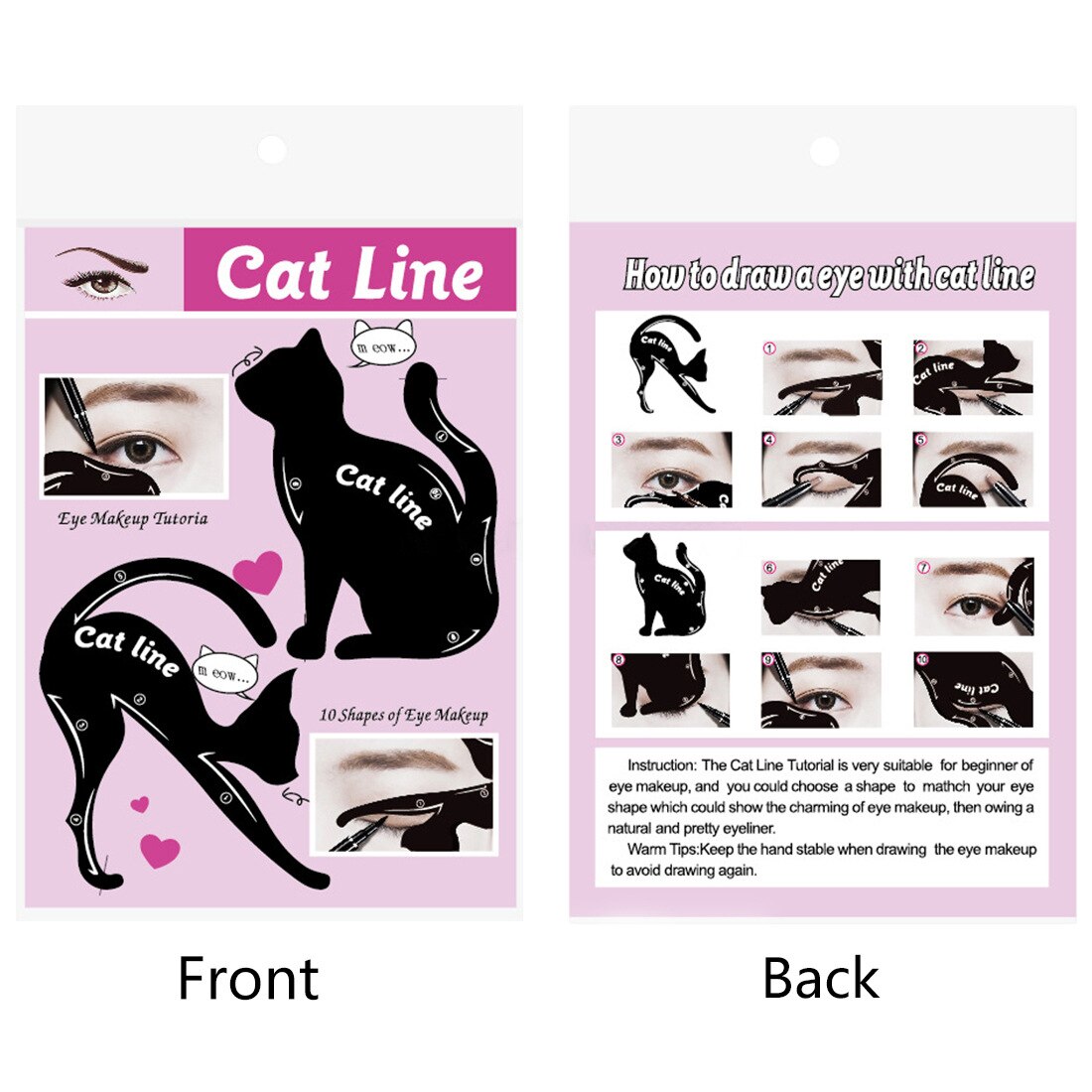 Pochoirs de maquillage pour les yeux, 2 ou 4 pièces, Eyeliner, ligne de chat, noir, modèle façonneur, facile à maquiller, fard à paupières, carte: 4pcs