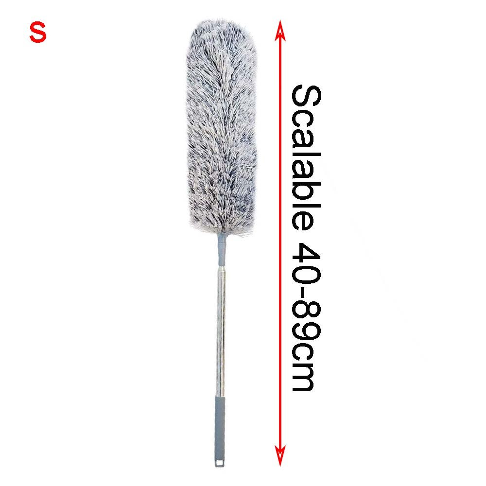 Ekstra lang mikrofiber støvsuger med teleskopisk forlængerstang og bøjeligt vaskbart hoved, fnugfri støvsuger til rengøringsværktøj til hjemmet: Skalerbar 40-89cm
