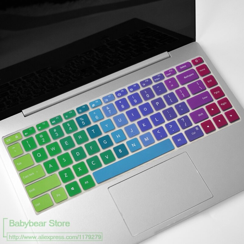 Para Xiaomi mi Notebook Pro 15 15,6 i7-8550U portátil de silicona colorida cubierta protectora de teclado piel portátil de i5-8250U: rainbow