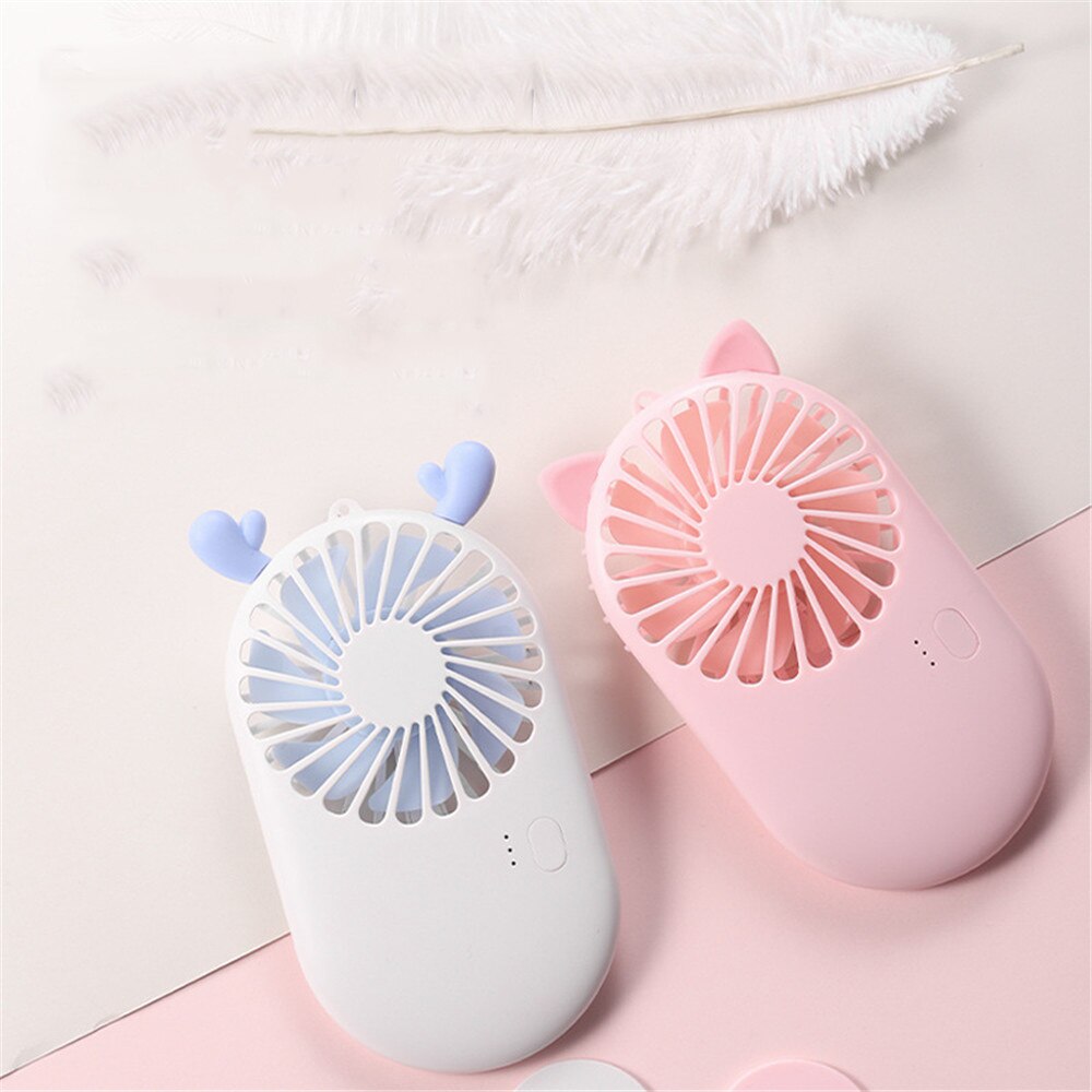 Cute Mini Portable Pocket Fan USB Charging Cool Air Hand Held Small Fans Household Electrical Appliances Desktop Electric Fan
