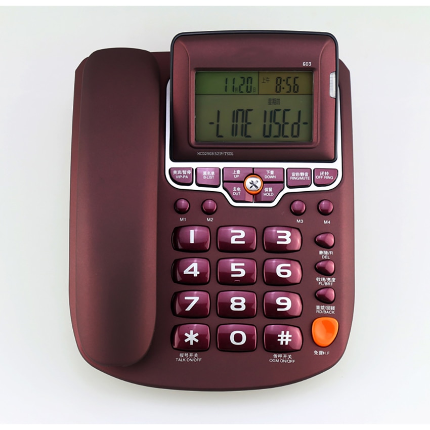 verdrahtet Festnetz Telefon mit DTMF/FSK Dual System, Stimme Paging-, Anrufer Ich würde, Freisprecheinrichtung, rufen Block, Einstellbare Bildschirm für Büro