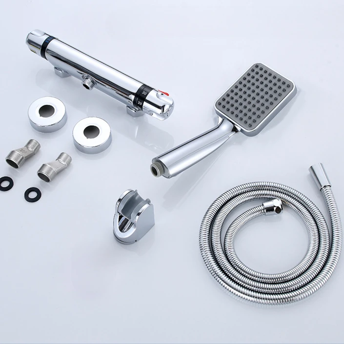 Bathroom Thermostatic Shower Mixing Valves Wall Mount 38℃ Constant Temperature Control Shower Cold Water Mixer Faucet Valve: Burgundy