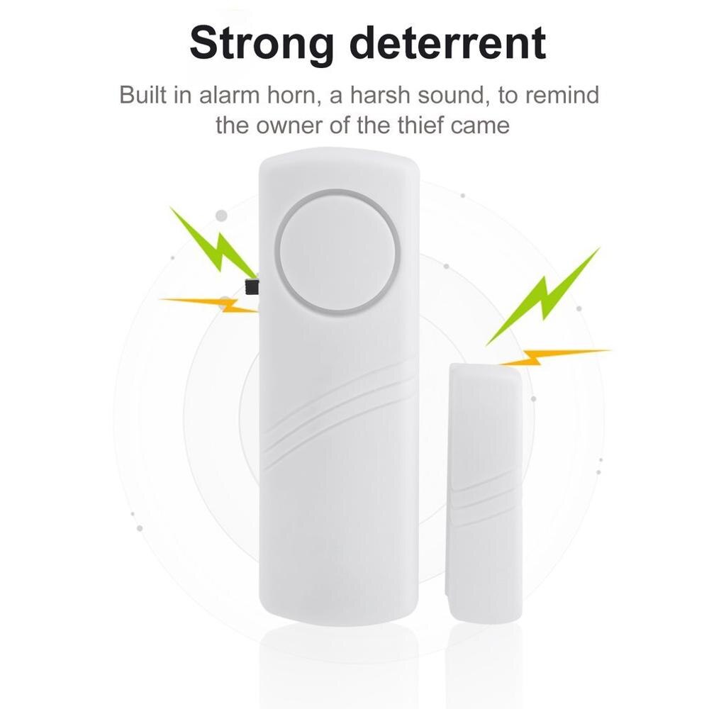 Dørvindue trådløs indbrudsalarm med magnetisk sensor hjemme sikkerhed trådløs længere system sikkerhedsenhed hvid