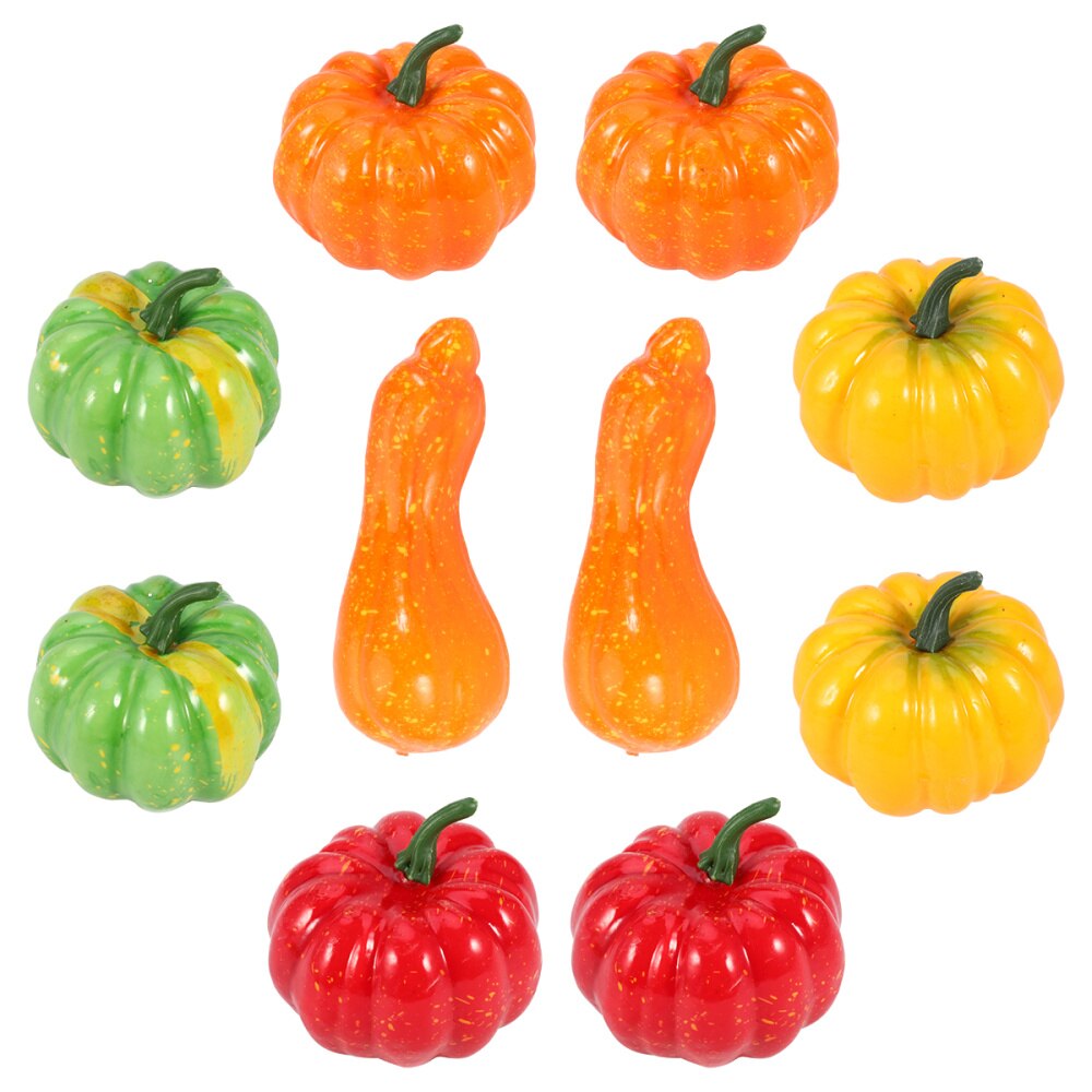 10 stuks mini-pompoen, kunstmatig pompoenornament, decoratieve pompoen in meerdere kleuren