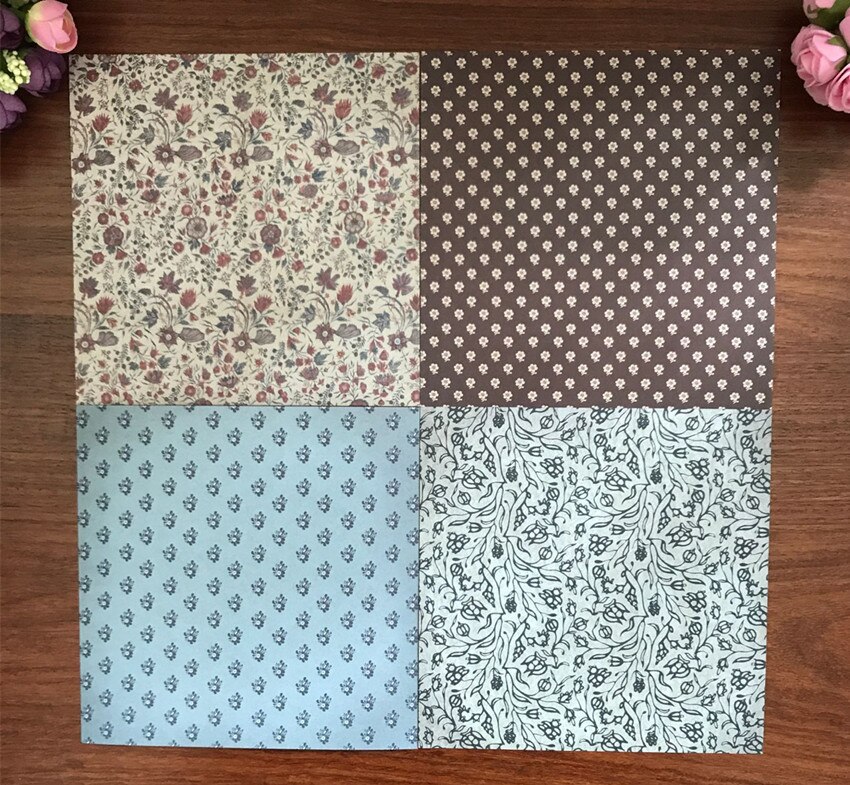 24pcs 6" Single-side Retro pattern paper craft art paper pack handmade scrapbooking kit set books