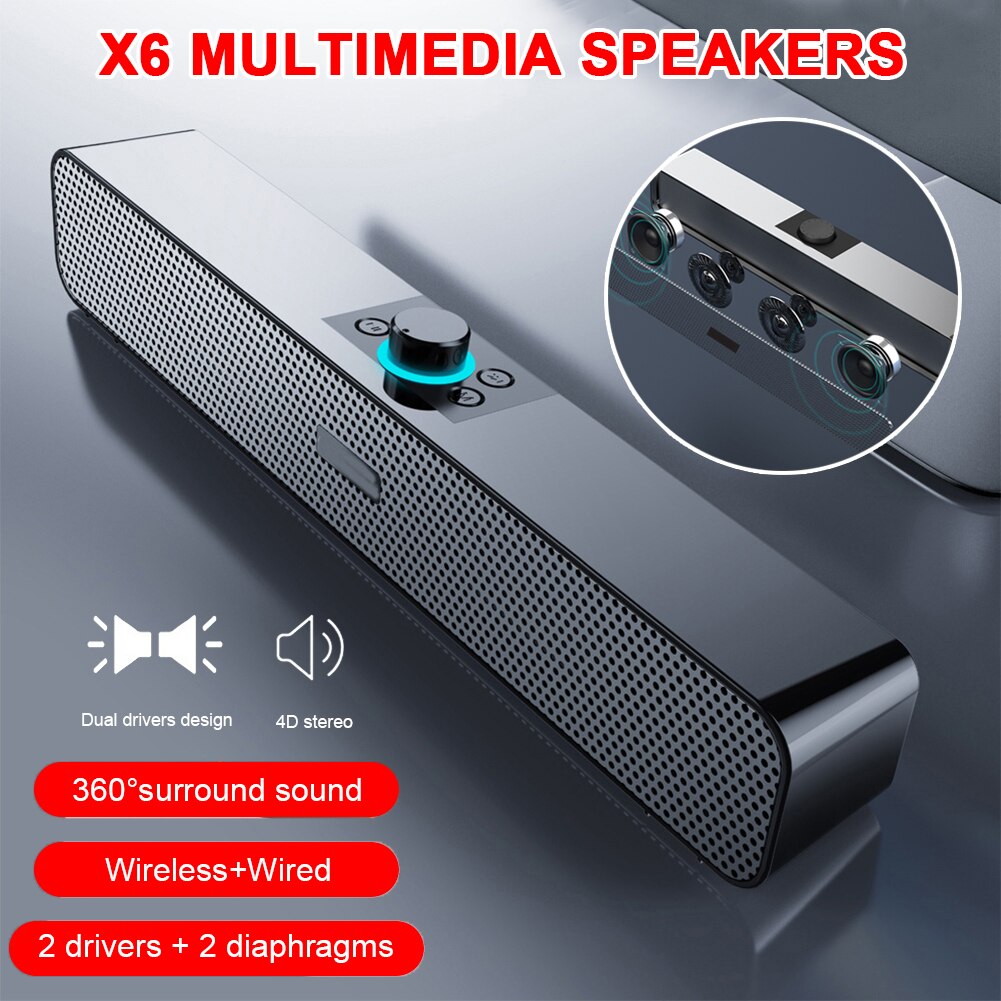 Bluetooth 4.1 Speaker Bedrade/Draadloze Sound Bar Voor Telefoons En Computers Desktop Ondersteunt Aux/Bt