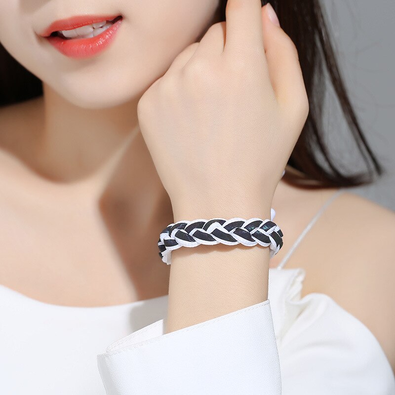 Beperkte Tijd Prijs! Paar Armband Reflecterende Armband Mannen Vrouwen Geweven Hand Strap Eenvoudige Ornament: white