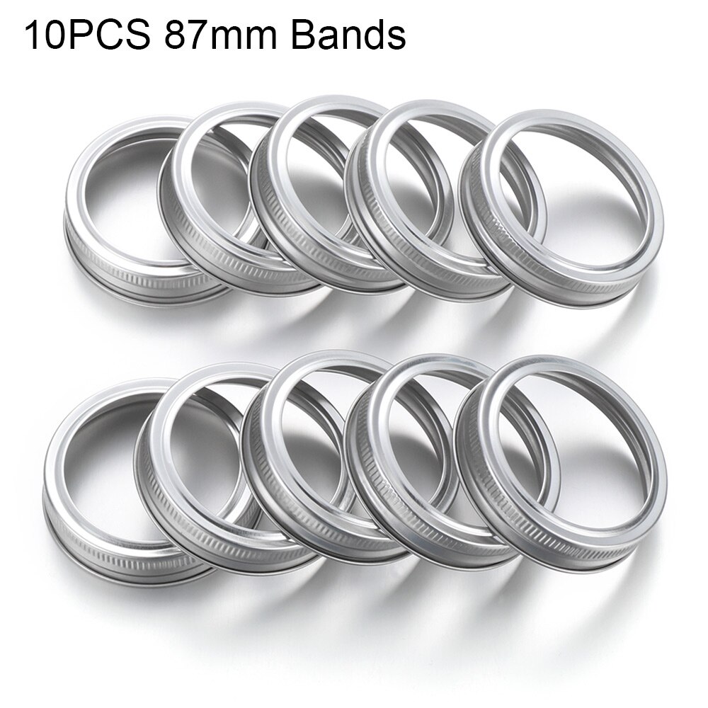 10Pcs/Pack Canning Lids Leak-Proof Wide Mouth Mason Jar Lids Tinplate Jar Caps Home Kitchen Food Storage Accessories: 10PCS 87mm Bands