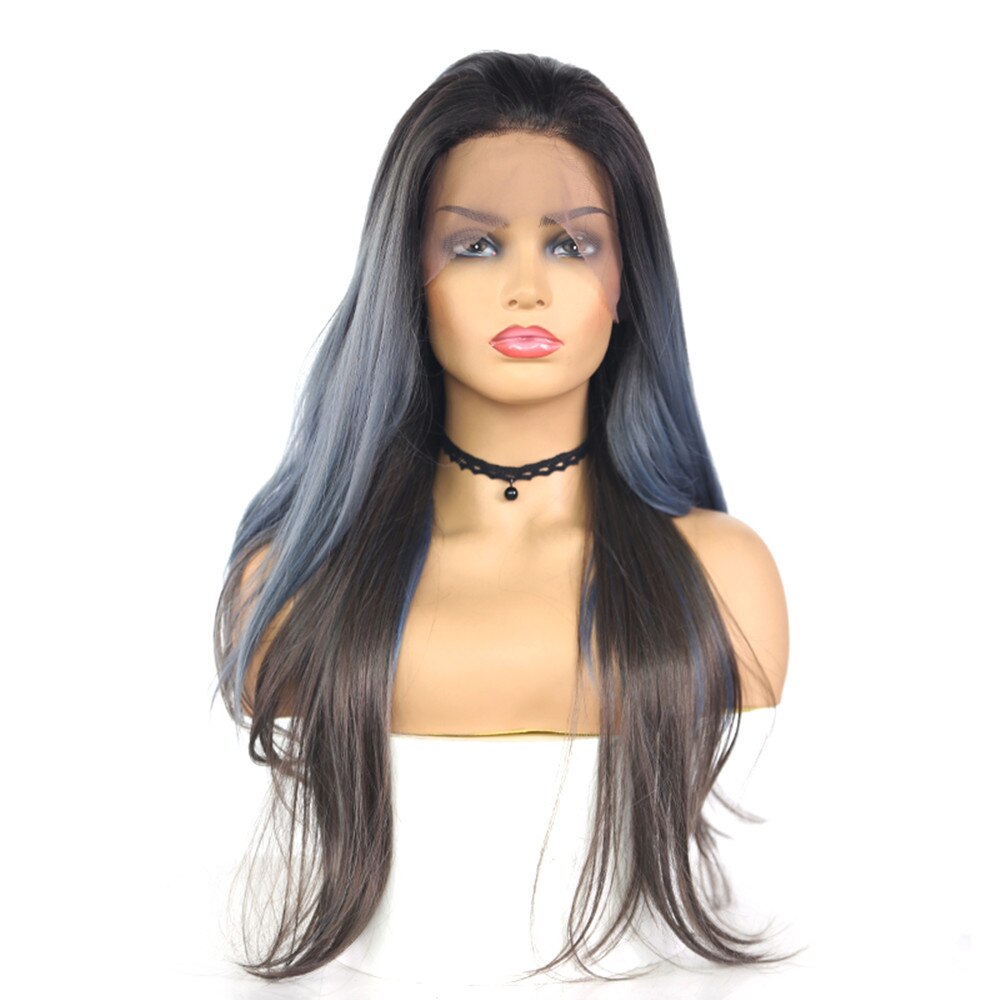 4*13 Lace Front Wig Synthetic Long Straight Wigs With Baby Hair SOKU Free Part Gluless Heat Resistant Lace Wig For Black Women