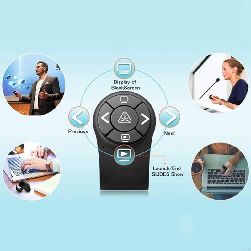 B03F 2.4GHz RF Wireless Presenter Finger Ring Presentation Remote for Powerpoint PPT Slide Presentation Clicker Rechargeable