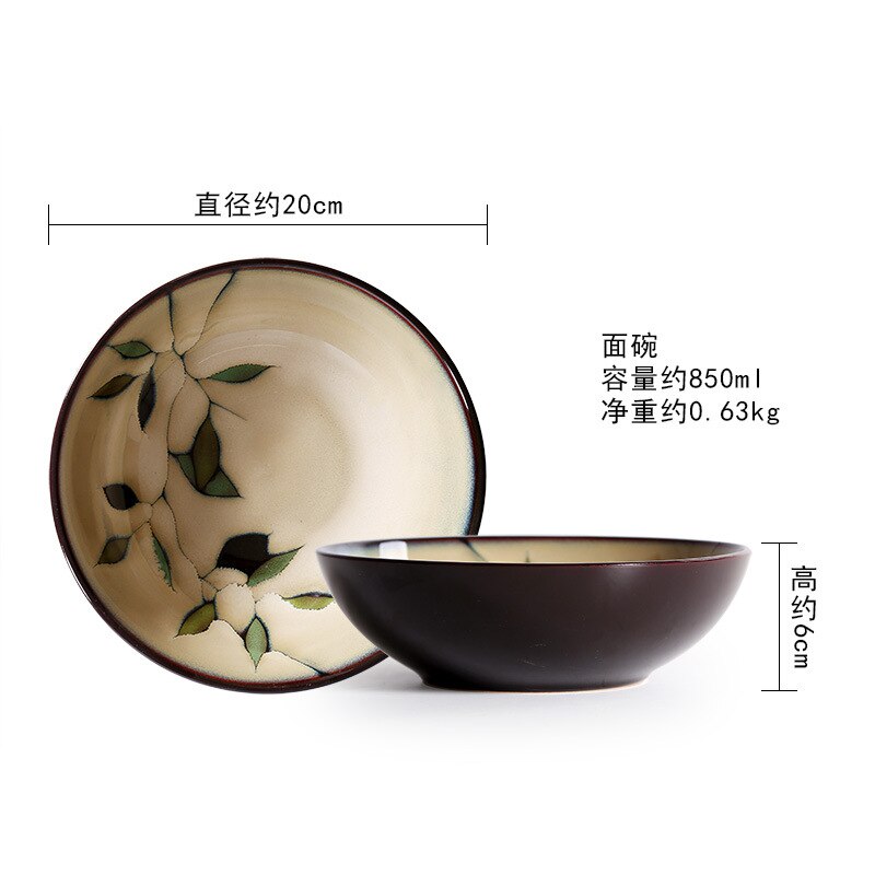 Japanse En Koreaanse Keramische Servies Creatieve Handgeschilderde Plaat Rijstkom Soepkom Noedelkom Slakom Water Cup: Rood