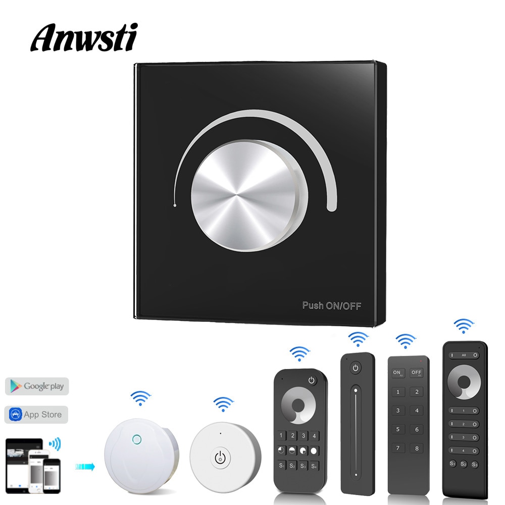 LED Dimmer Switch 220V 230V 110V AC Rotary Dimmable Wireless RF 2.4G Remote Smart Wifi Triac Dimmer for LED Lamp Bulb Light S1-K