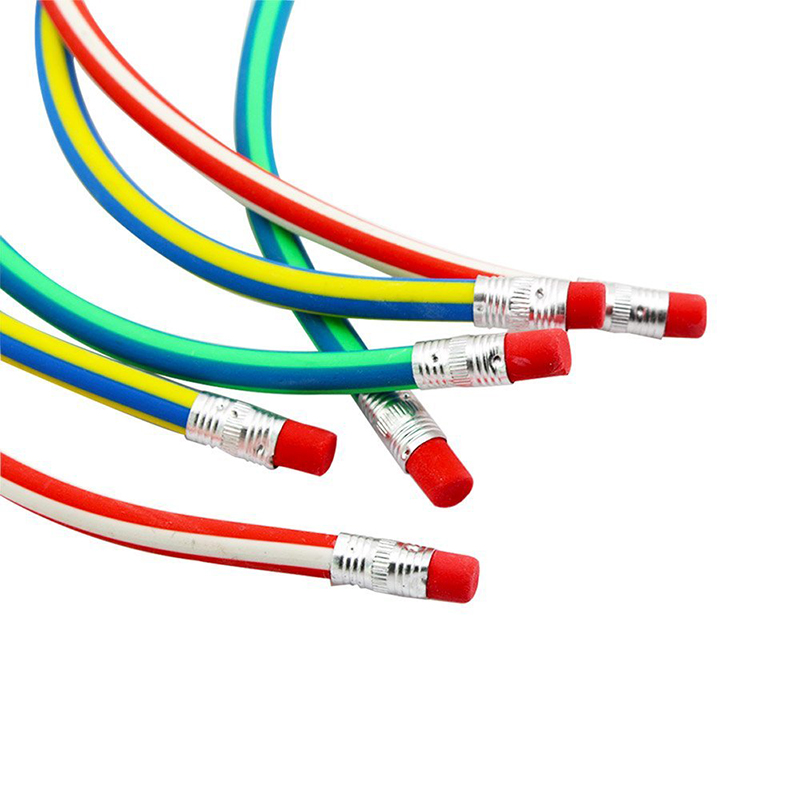 10/5 Pcs Flexibele Bendy Soft Potloden Kinderen Kleurrijke Strepen Hoge Gestreepte Magic Leuke Bocht Pen Gebogen Creatief Speelgoed Pen