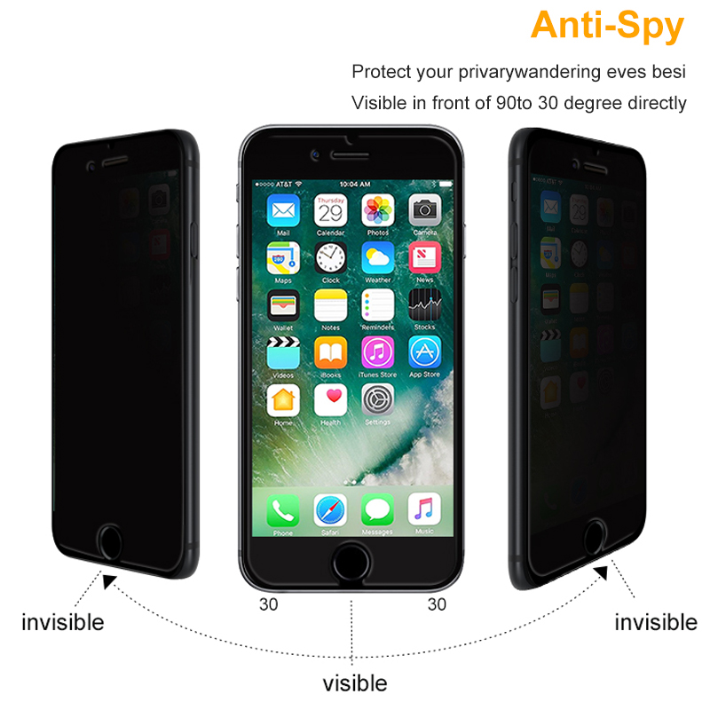 Protecteur d'écran Anti-espion, pour iPhone X XS 11 12 Mini Pro Max 8 7 6 6s Plus SE , verre trempé de confidentialité Anti-éblouissement