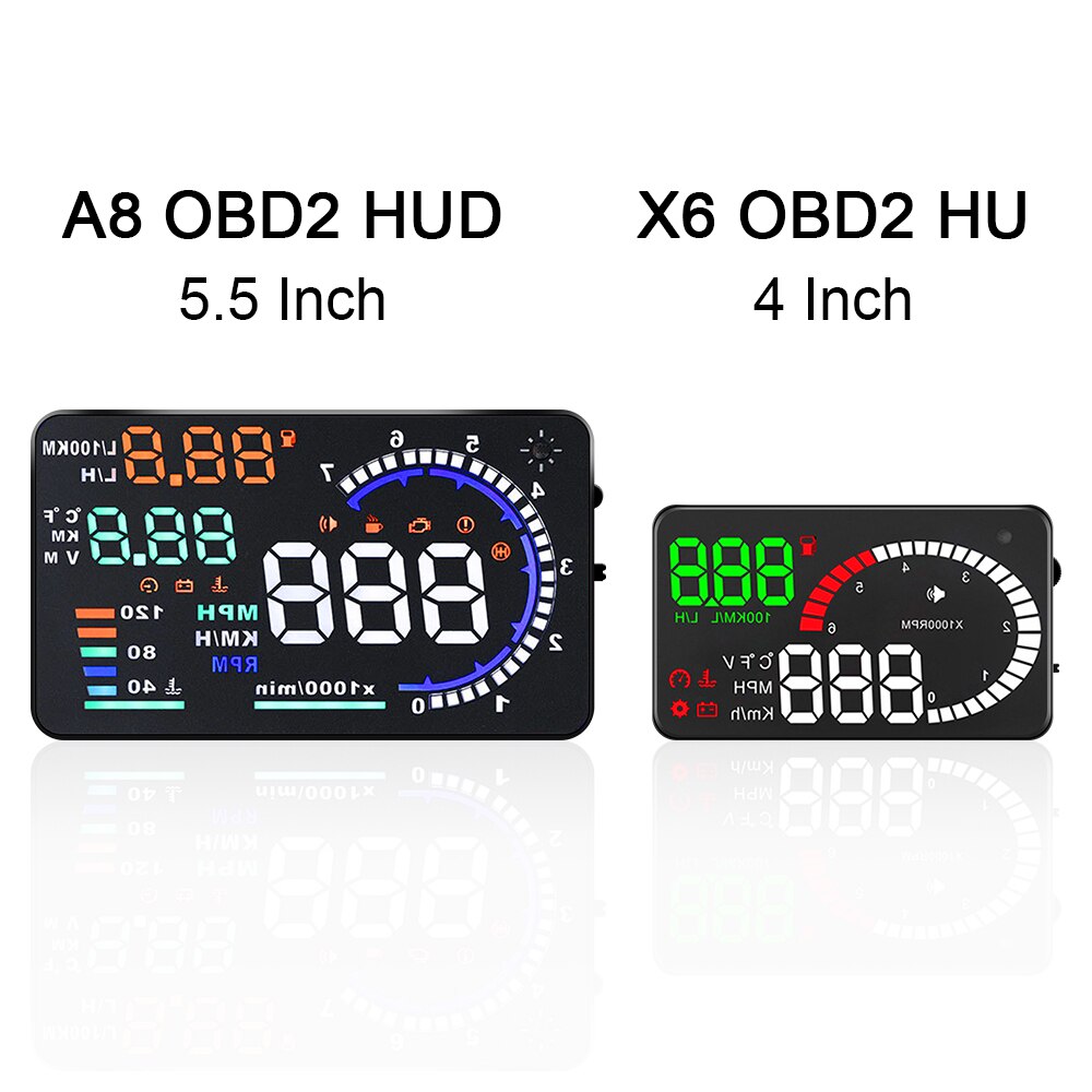 OBD2 Car HUD Display Head Up OBD 2 On-board Monitoring Diagnostic Tool 5.5" LED Digital Speedometer Auto Accessories Electronic
