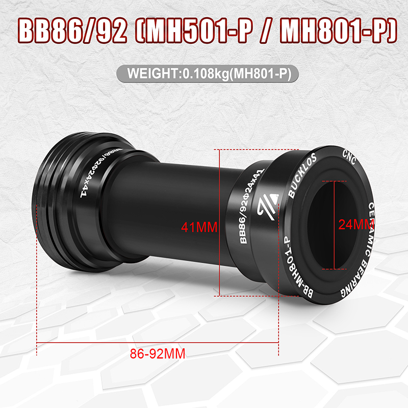 BUCKLOS Bicycle Bottom Bracket 24mm BB68/73 BB86/92 BB Steel / Ceramic Bearing Mountain Road Bike Threaded Pressfit MTB Parts
