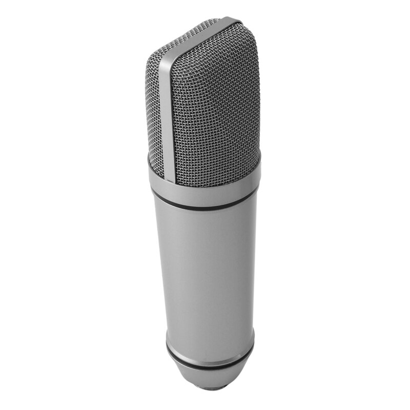 U87 Microphone Set Voice Microphone Metal Mini Host Device Condenser Microphone Live Microphone for Live/Show,White