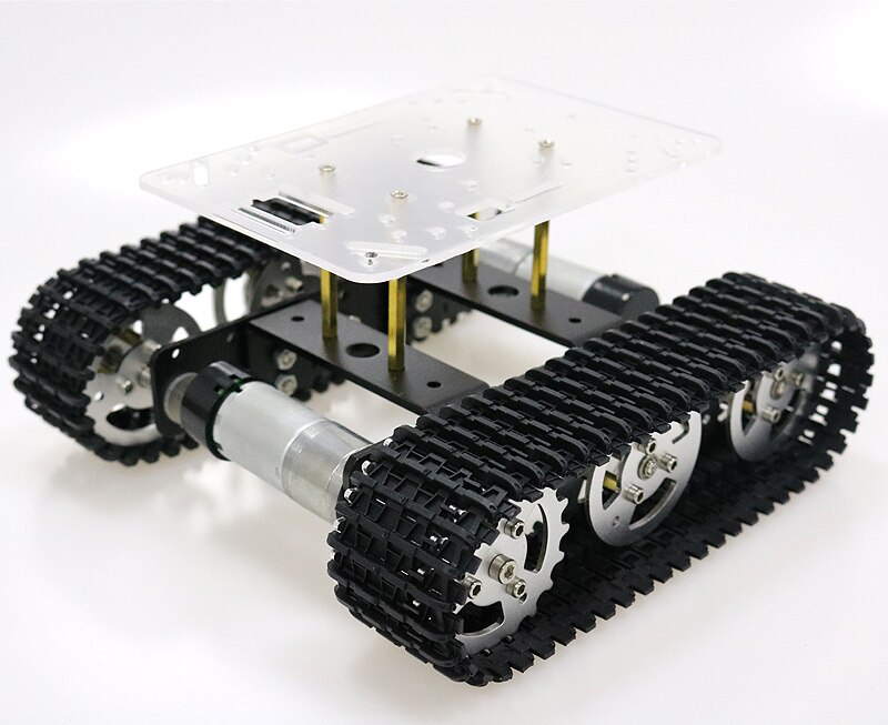 RC Metal Robot Tank Car Chassis mini T100 Crawler Caterpillar Tracked Vehicle with Plastic Track for Arduino diy educational kit