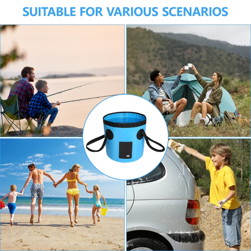 Opvouwbare emmer 5 gallon container Opvouwbare wateremmer Draagbare wastafel voor kamperen Vissen Reizen 12L