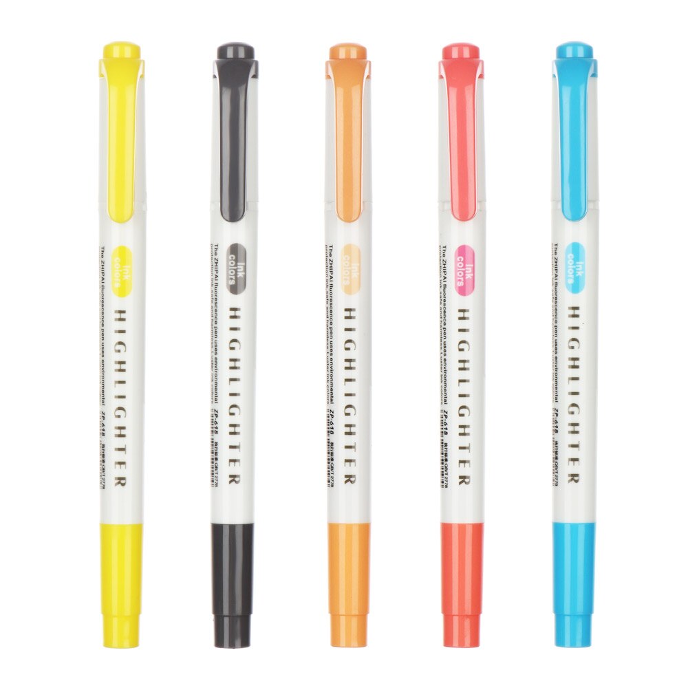 4/5/8 Stks/set Singal/Double Headed Markeerstift Marker Tekening Markering Pennen Fluorescerende Mark Pen School Briefpapier office Supply: 3-5PCS double head