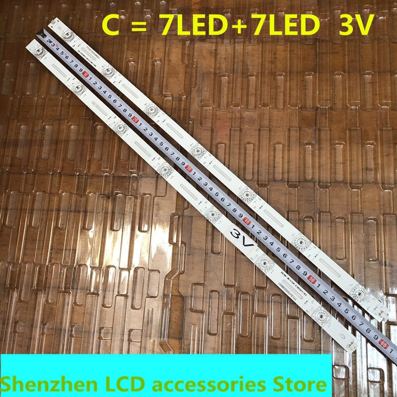 Barre lumineuse LED pour téléviseur LCD, rétro-éclairage universel pour Hisense Changhong TCL Konka skyvalue, 8 pièce/lot 32 pouces-75 pouces, 3v 6v: C 7LED and 7LED 3V