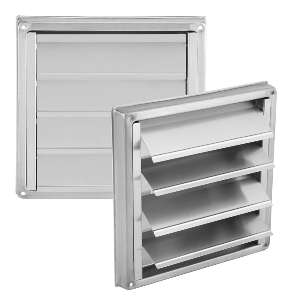 100 MM Rvs Air Vent Buitenmuur Ventilatie Cap Beweegbare Vierkante Luchtuitlaat Keuken Badkamer Muur Roosters Duct Cover