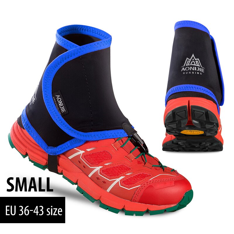 AONIJIE-polainas reflectantes de Trail alto Unisex, cubiertas protectoras para zapatos, para correr, Maratón, prevención de piedra de arena, E940, e941: E940 Black-Blue S