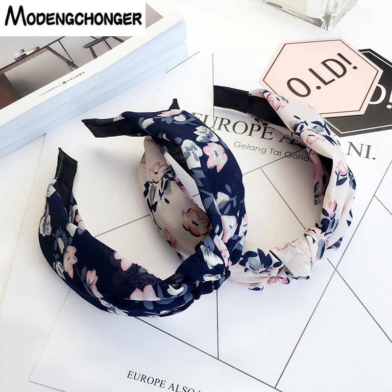 Neue Kopf Band oben Knoten Haarband Turban Elastische Haar Lünette Stirnband Für Frauen Mädchen druck Kopfschmuck Haar Zubehör