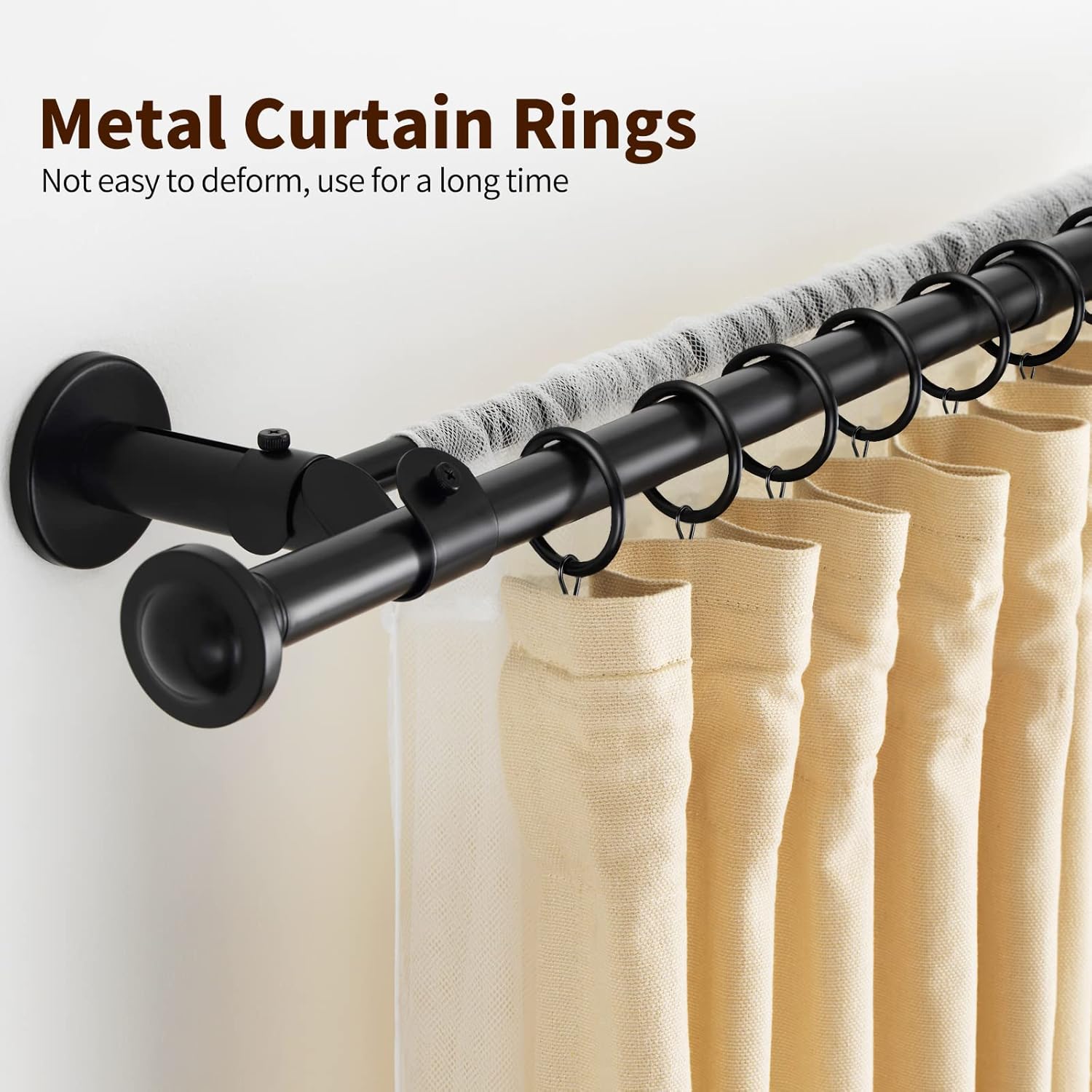 Metal Curtain Rings Clip Drapery Hanger Hooks for Hanging Hat Photo Home Bedroom Bathroom Decorative Shower Curtain Rod Clips