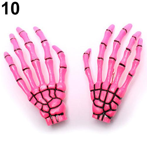 Épingle à cheveux à patte en crâne, Punk, épingle à cheveux exagérée, os, griffes de main, ornements capillaires un, tendance nouveauté: rose red 10