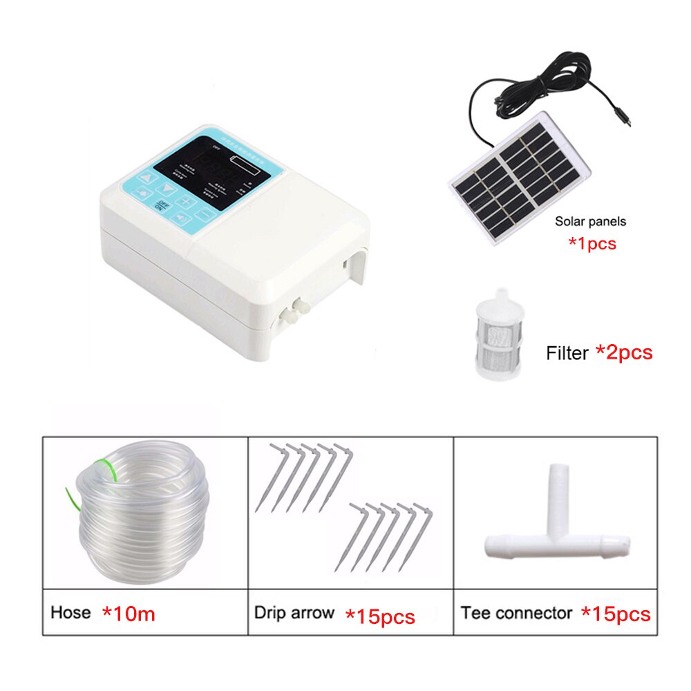 Intelligent Garden Automatic Watering Device Solar Energy Charging Potted Plant Drip Irrigation Water Pump Timer System: Type B