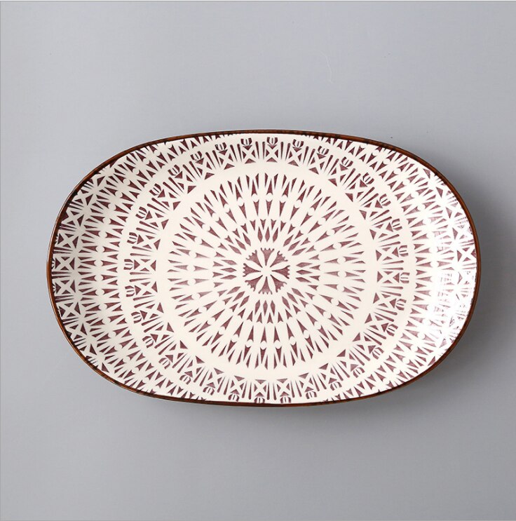 30*19.2cm 12 Inch Fish Dish Underglaze Color Home Dish Plate Hotel Ceramic Plate For Kitchen Tableware: 18