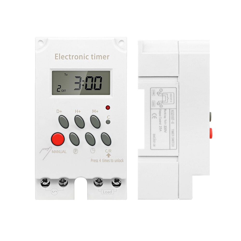 Digital Timer Switch Time Relay 220V 3A Programmable Din Rail Timer Switch Micro-computer KG316T-II Electronic Time Switch Relay